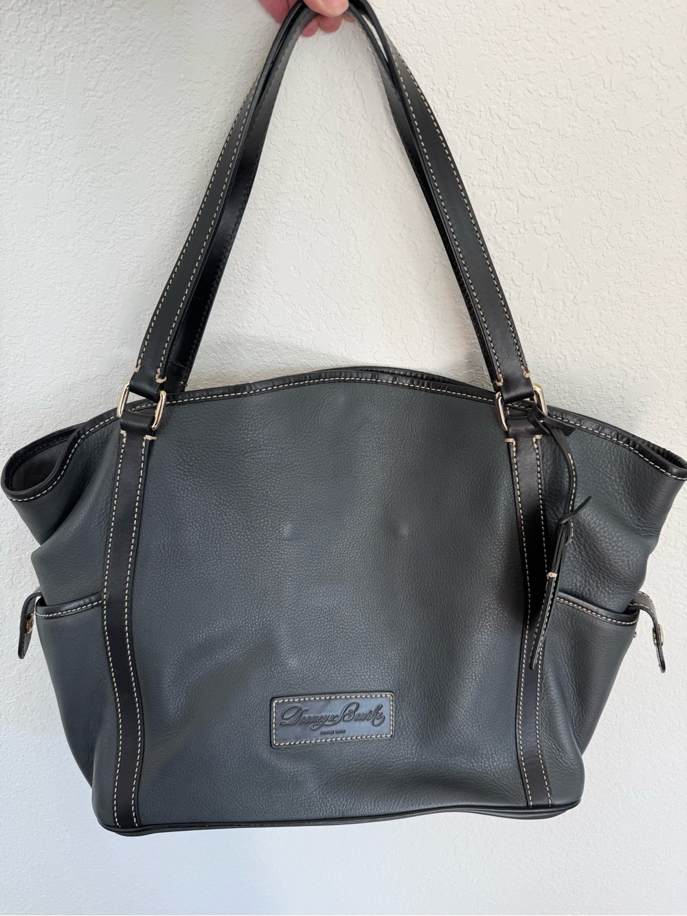Dooney and Bourke Charcoal Pebbled Shoulder Tote